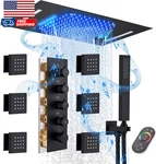 23" Full Body Thermostatic Shower Jets System 64-COLOR Led Music Waterfall Rain. Fixed Price $1406.08.