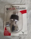 Delta 75003 Black & Chrome Shower Arm Mount For Hand-held. Fixed Price $15.16.