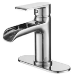 Bwe A-96071-C Waterfall Single Handle / Hole Modern Bathroom Sink Faucet. Fixed Price $28.49.