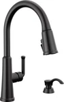 Delta Osmond Single Handle Pull-down Kitchen Faucet Black-certified Refurbished. Fixed Price $198.85.