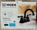 Moen CA84913BRB Banbury Bathroom Faucet 2 Handle Bronze 4" Centerset Open Box. Fixed Price $69.99.