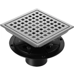 Modbath Square Shower Drain Grate Base 6" Stainless Steel Polished Chrome. Fixed Price $33.05.