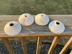 White Porcelain Bathroom Cover Plates Escutcheons Back Pipe Sink Faucet 2 3/4". Fixed Price $17.95.