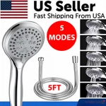 High Pressure Shower 5 Settings Handheld Heads Spray With Ft Hose. Fixed Price $10.89.