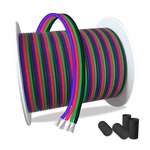 Aotoink 100FT Rgb Wire Conductor Cords 4PIN 22 Gauge, Black/green/red/blue. Fixed Price $24.24.