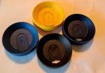 4 Tervis Travel Cup Lid Double Walled Insulated Tumbler 16OZ Navy Yellow Brown. Fixed Price $6.00.