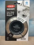 Oxo Sink Stopper: Stainless Steel & Silicone Kitchen Drain Plug, 4.5" Diameter. Fixed Price $13.85.