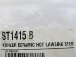 Kohler ST1415B, Ceramic Hot Faucet Lavatory/sink Stem. Fixed Price $21.00.