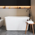 49" Acrylic Freestanding Bathtub Oval Soaking With Seat & Overflow Drain. Fixed Price $490.41.
