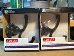 Pair Of New Delta Ashlyn Collection Double Robe Hook Venetian Bronze 76435-RB. Fixed Price $35.99.