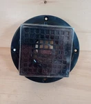 Oatey Round Black Shower Drain With 4-3/16" Square Cover Oil Rubbed Bronze. Fixed Price $29.99.