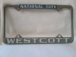Vintage Westcott Mazda National City California Metal License Plate Frame 9223. Fixed Price $29.99.