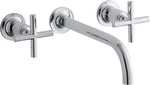 Modern Kohler K-T14414-3-CP Purist Wall Mount Bathroom Faucet Chrome Finish. Fixed Price $419.99.