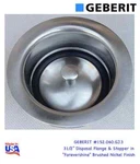 Geberit #152.060.GJ.3 Garbage Disposal Flange & Stopper In Brushed Nickel 31/2". Fixed Price $34.50.