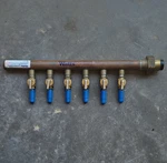 Watts Radiant 6-LOOP Copper Pex Heat Return Manifold Blue Valves. Fixed Price $75.00.