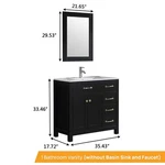 36 Inch Bathroom Vanity W/mirror, Matte-finish Cabinet Base No Sink Included. Fixed Price $251.99.