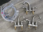 Lot Of 3 Moen Banbury Two-handle High Arc Bathroom Faucet -brushed Nickle. Fixed Price $79.00.
