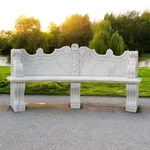 Carved Marble Victorian Style Garden Bench - AZ4. Fixed Price $7500.00.
