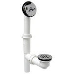 Watts Trip Lever Bath Drain 1-1/2" White Plastic Tubing, 4CP Chrome Trim. Fixed Price $19.97.
