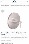 California Faucets TO-PBL-53K-ANF Trim Pressure Balance Plate & Handle Ant Nkl. Fixed Price $200.00.