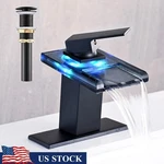 Temperature Sensitive Bathroom Faucet Waterfall Single Handle Deck Mount New. Fixed Price $75.45.