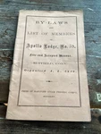 By-laws Apollo Lodge Suffield Connecticut Masonic Brethren 1865 Fraternal No 59. Fixed Price $19.90.