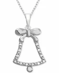 Diamond (1/10 Ct. Tw) Jingle Bell 18" Pendant Necklace Sterling Silver - New!. Fixed Price $45.00.