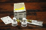 Delta H25PW Two Small Lever Handles White Brass Neo Style Collection - New Nos. Fixed Price $23.00.