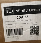 Infinity Cda 22 Throat Abs Clamp Down Drain Inches Diameter. Fixed Price $18.89.