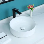 Davivy 16" Round Vessel With Pop Up Drain Ceramic Bathroom Sinks. Fixed Price $66.99.