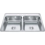 Franke CDLA3322-7-3N 33X22 Double Bowl Hole Ss Kitchen Sink. Fixed Price $167.54.