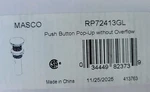 New Brizo Masco RP72413GL Push Button Pop-up Without Overflow Luxe Gold. Fixed Price $83.00.