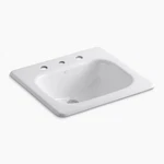 Kohler Tahoe 21" Drop Cast Iron Bathroom Sink K-2895-8-0 White, Wide Spread. Fixed Price $319.00.