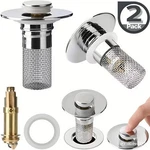 2-PACK Sink Stopper Hair Catcher Bathroom Pop Up Drain Strainer Filter Plug. Fixed Price $6.49.