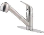 Stainless Steel Out Kitchen Faucet Single Handle Pfister Pull-down Sprayer. Fixed Price $74.99.