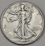 1937-S Walking Liberty Half. A.u. 116313 (inventory G). Fixed Price $89.00.