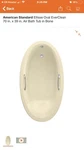 American Standard Ellisse Oval Everclean Air Bath Tub In Bone. Fixed Price $575.00.