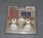 Delta RP14790 2 Small White/brass Neo Style Faucet Cross Handles - New. Vintage. Fixed Price $49.99.