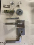 Emtek Concealed Fastener Square Rosette Privacy Matching Finish Helios Lever. Fixed Price $138.38.