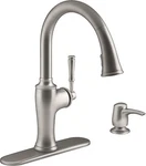 Kohler Cardale Vibrant Stainless Finish Pull-down Kitchen Faucet R72247-SD-VS. Fixed Price $99.98.